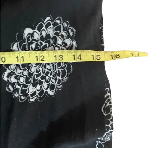 Vintage Jams World Asymmetric Dress Womens XS Black Floral Spaghetti Strap Midi - Picture 11 of 11